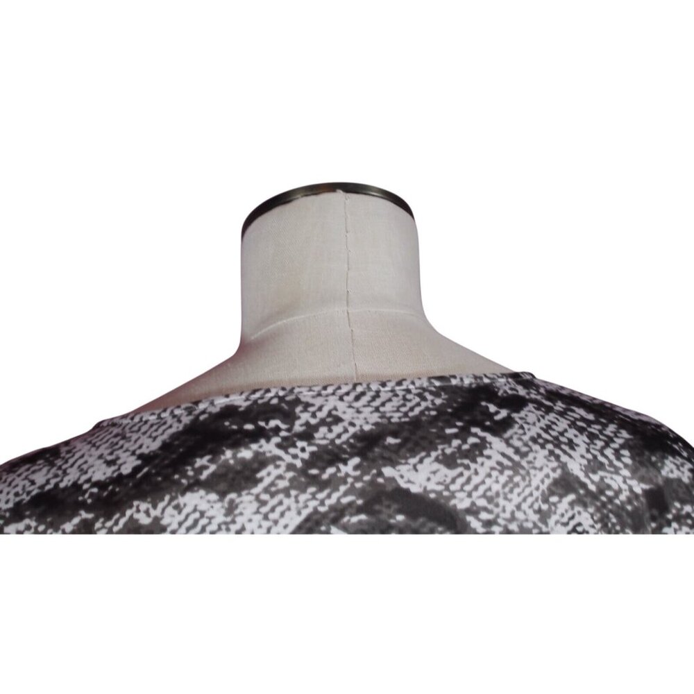Chicos Womens Blouse Animal Print Silky Brown & White Wide Sleeve 3 XL 16/18 - Picture 8 of 9